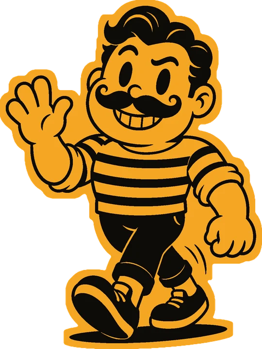 La mascotte de La Belle Bière qui fait coucou
